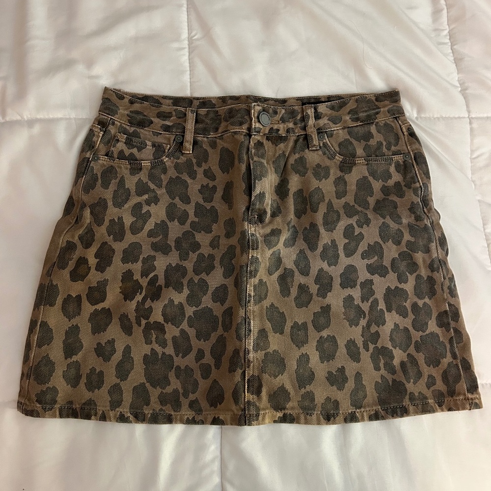 blank new york leopard print mini skirt - size 27